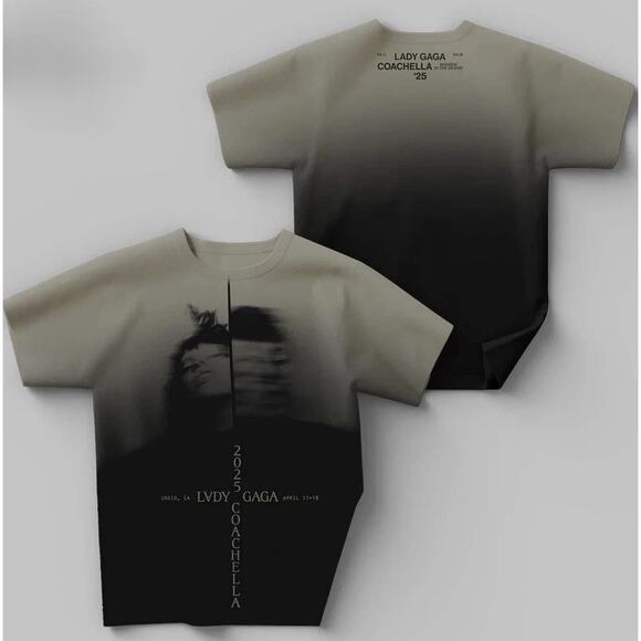 Lady Gaga T-shirt Mens Size L Coachella Festival 2025 Mayhem Dyed Gradient - Picture 1 of 8